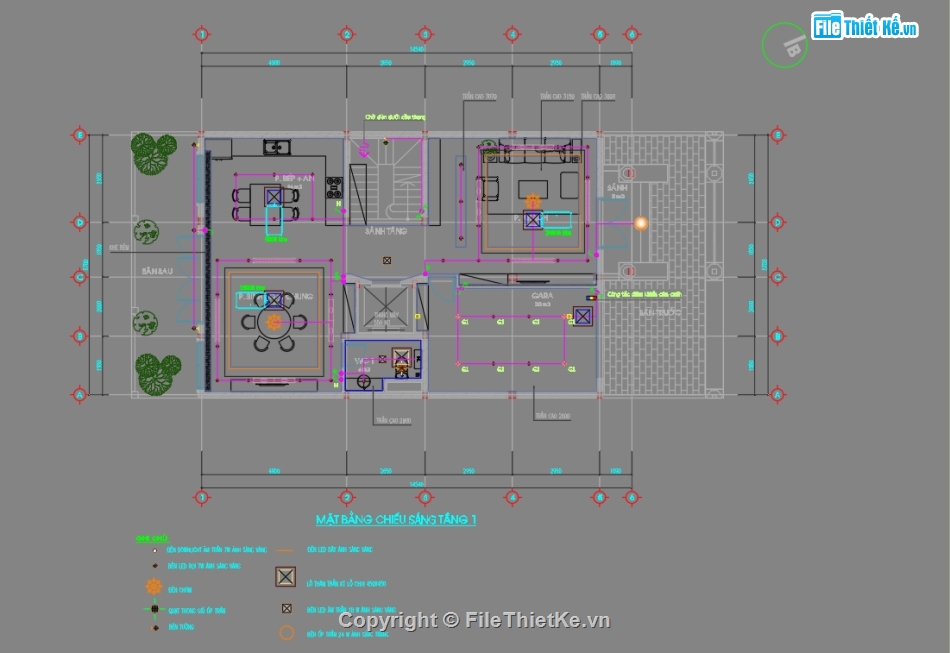 Autocad điện nước,Bản vẽ điện nước,Bản vẽ điện nước Villa 3 tầng,Thiết kế điện nước villa