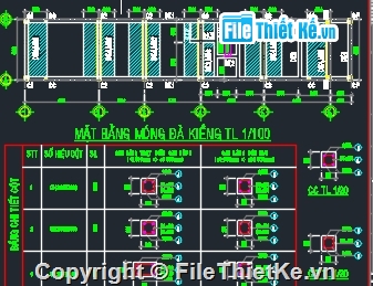 móng,Nền móng băng,bản vẽ móng,nền móng công trình