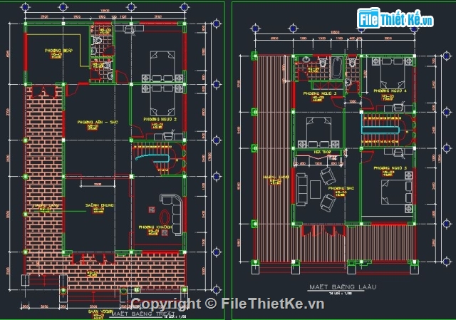 bản vẽ 2 tầng,bản vẽ biệt thự 2 tầng,2 tầng,biệt thự 2 tầng