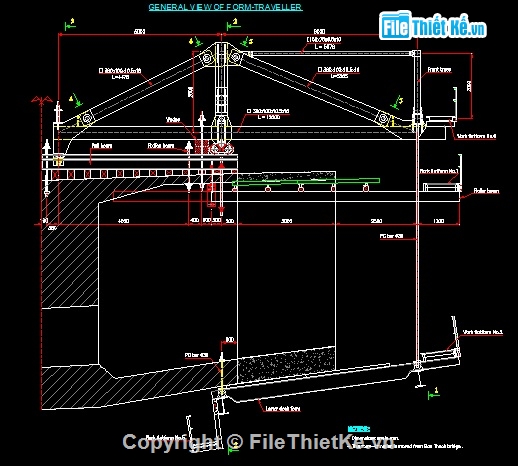 xe đúc hẫng,cầu đúc hẫng,cấu tạo xe đúc hẫng,đúc hẫng cân bằng,Cầu BTCT đúc hẫng cân bằng,bản vẽ xe đúc hẫng