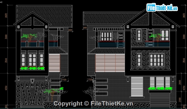 nhà phố 3 tầng,Bản vẽ nhà phố,Nhà 3 tầng,Nhà lô phố,nhà phố 6x11m