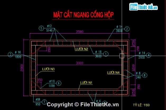 Bản vẽ cống hộp,bản vẽ ngầm tràn dạng cống hộp,file cad cống hộp