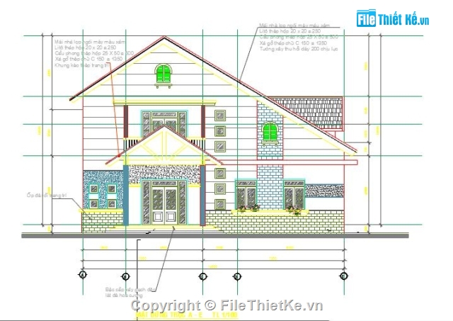 nhà 2 tầng mái thái,bản vẽ 2 tầng,nhà 2 tầng đẹp,2 tầng,kiến trúc 2 tầng,nhà dân 2 tầng 11x14.2m