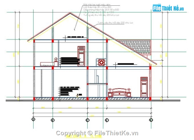 nhà 2 tầng mái thái,bản vẽ 2 tầng,nhà 2 tầng đẹp,2 tầng,kiến trúc 2 tầng,nhà dân 2 tầng 11x14.2m