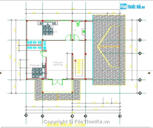 nhà 2 tầng mái thái,bản vẽ 2 tầng,nhà 2 tầng đẹp,2 tầng,kiến trúc 2 tầng,nhà dân 2 tầng 11x14.2m