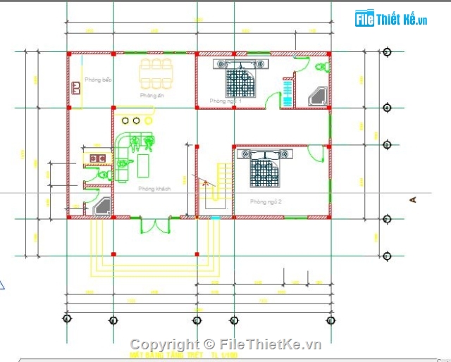 nhà 2 tầng mái thái,bản vẽ 2 tầng,nhà 2 tầng đẹp,2 tầng,kiến trúc 2 tầng,nhà dân 2 tầng 11x14.2m