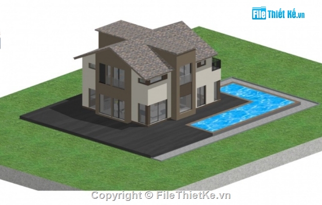 nhà phố 2 tầng,nhà 2 tầng,sketchup nhà 2 tầng