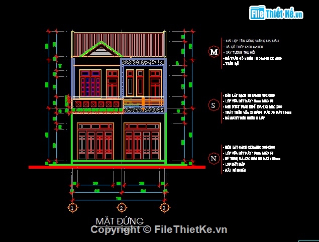 bản vẽ nhà 2 tầng 7m x 21m,bản vẽ nhà 2 tầng,nhà 2 tầng