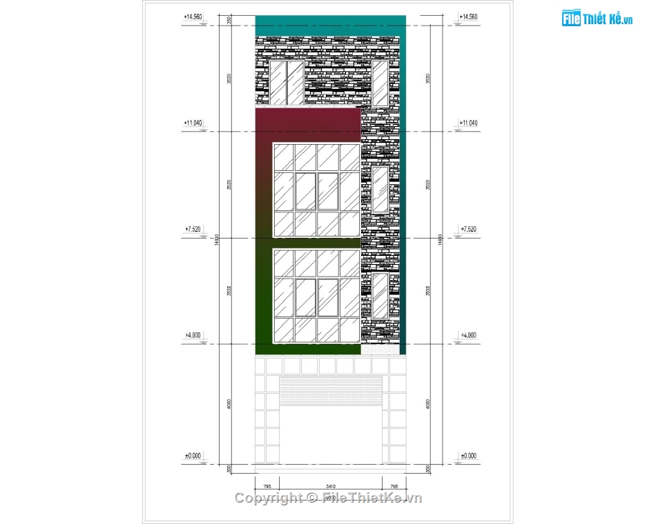 Mẫu 4 tầng 5x12m,Nhà 4 tầng 5x12m,nhà 4 tầng đẹp,Nhà 4 tầng lệch tầng,File cad nhà 4 tầng,bản vẽ nhà 4 tầng