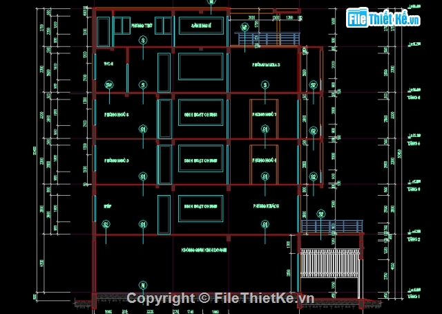 bản vẽ nhà 7 tầng,nhà diện tích 10 x 19.5m,kiến trúc nhà cao tầng,nhà ở kết hợp kinh doanh