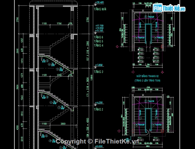 bản vẽ nhà 7 tầng,nhà diện tích 10 x 19.5m,kiến trúc nhà cao tầng,nhà ở kết hợp kinh doanh