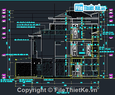 bản vẽ autocad biệt thự 3 tầng,bản vẽ cad biệt thự 3 tầng,mẫu biệt thự 3 tầng đẹp,Biệt thự 3 tầng 9.7x12m,Autocad biệt thự 3 tầng 9.7x12m