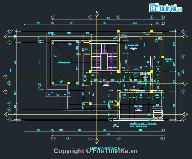 bản vẽ autocad biệt thự 3 tầng,bản vẽ cad biệt thự 3 tầng,mẫu biệt thự 3 tầng đẹp,Biệt thự 3 tầng 9.7x12m,Autocad biệt thự 3 tầng 9.7x12m