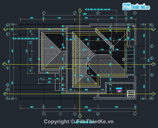 bản vẽ autocad biệt thự 3 tầng,bản vẽ cad biệt thự 3 tầng,mẫu biệt thự 3 tầng đẹp,Biệt thự 3 tầng 9.7x12m,Autocad biệt thự 3 tầng 9.7x12m