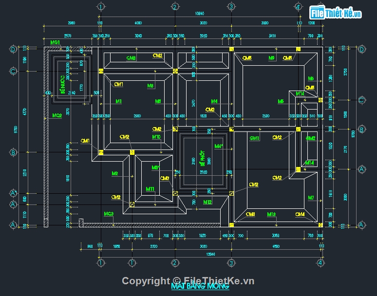 bản vẽ autocad biệt thự 3 tầng,bản vẽ cad biệt thự 3 tầng,mẫu biệt thự 3 tầng đẹp,Biệt thự 3 tầng 9.7x12m,Autocad biệt thự 3 tầng 9.7x12m