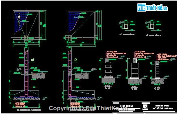 kết cấu biệt thự,biệt thự đẹp,biệt thự 3 tầng,kiến trúc biệt thự,Bản vẽ nhà biệt thự 3 tầng kích thước 9x 9.8m