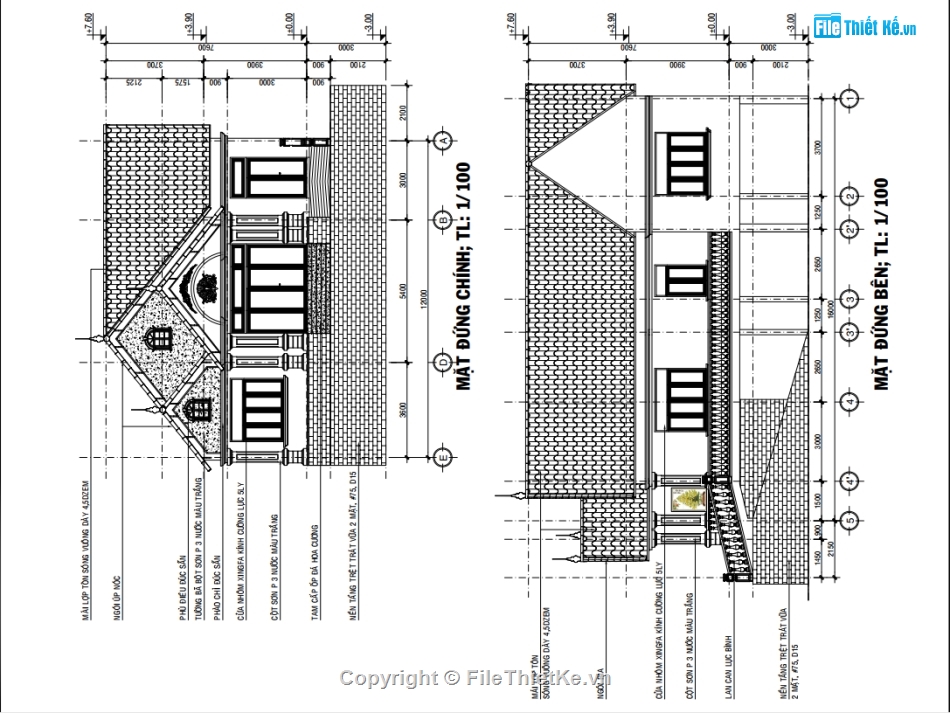 Bản vẽ biệt thự đẹp,Bản vẽ biệt thự 2 tầng đẹp,cad biệt thự 2 tầng,biệt thự 2 tầng file cad,bản vẽ biệt thự 2 tầng