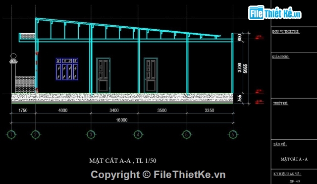 Bản vẽ CAD nhà 1 tầng,CAD nhà cấp 4,Bản vẽ nhà dân,Bản vẽ cấp 4,nhà 1 tầng 5x16m