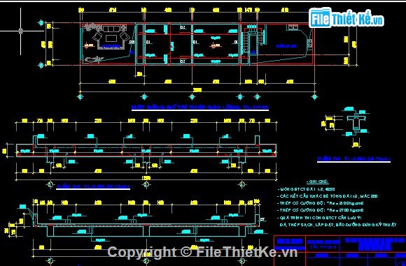 Bản vẽ nhà cấp 4 có gác lửng kích thước 4m x 22m đầy đủ kiến trúc ...