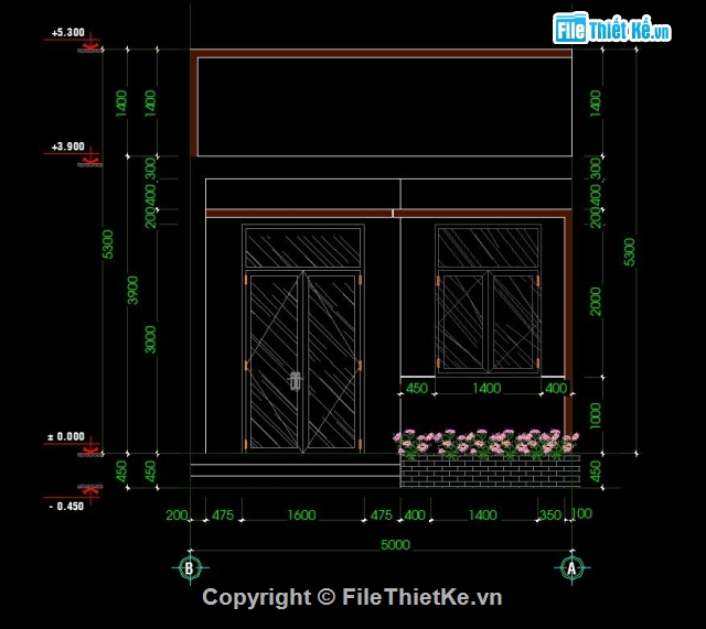 nhà cấp 4,nhà 1 tầng,Nhà cấp 4 kt 5x15m,nhà 1 tầng 5x15m