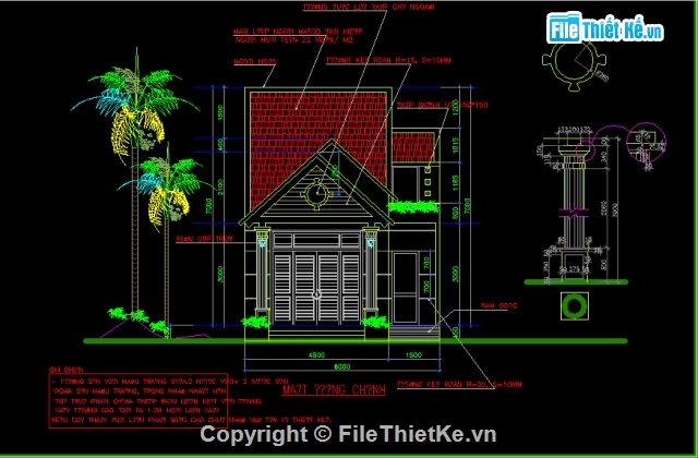 Nhà ở hiện đại,Nhà cấp 4,nhà dân kích thước 6 x 16.4m,full bản vẽ nhà 1 tầng