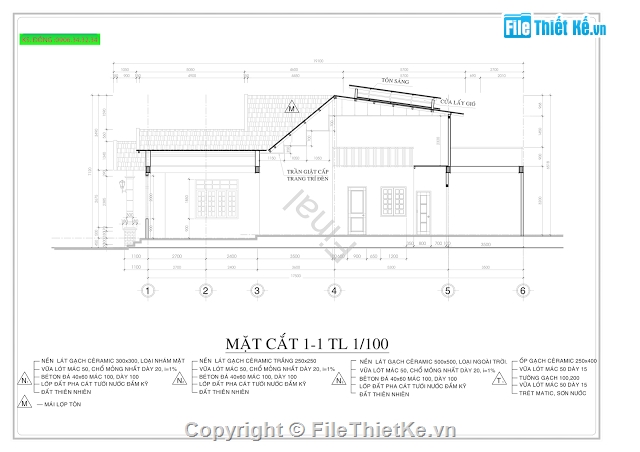 Bản vẽ nhà cấp 4 kích thước 6X16.9M,mẫu nhà cấp 4,nhà cấp 4 đẹp,nhà cấp 4 mái thái