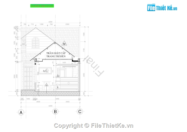 Bản vẽ nhà cấp 4 kích thước 6X16.9M,mẫu nhà cấp 4,nhà cấp 4 đẹp,nhà cấp 4 mái thái