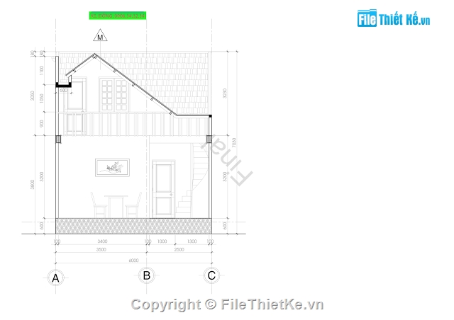 Bản vẽ nhà cấp 4 kích thước 6X16.9M,mẫu nhà cấp 4,nhà cấp 4 đẹp,nhà cấp 4 mái thái