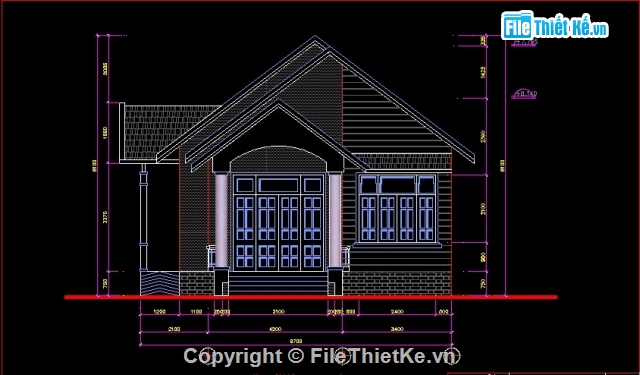 Bản vẽ nhà cấp 4 kích thước 8.5x24m,Bản vẽ nhà cấp 4,Nhà cấp 4 KT8.5x24m