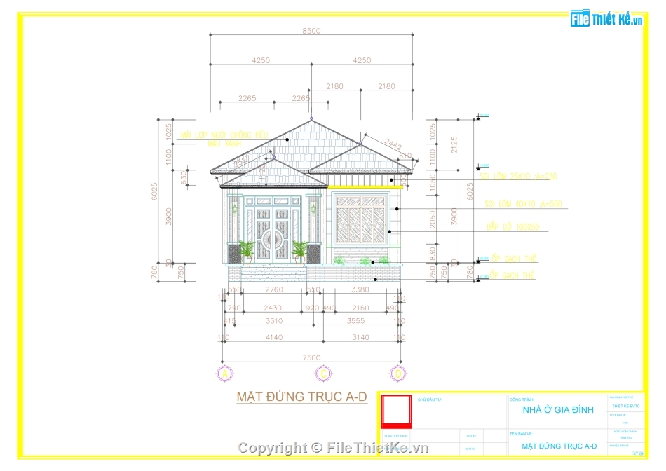 nhà cấp 4 mái nhật,bản vẽ nhà cấp 4,mẫu nhà cấp 4,nhà cấp 4 7.5x15m