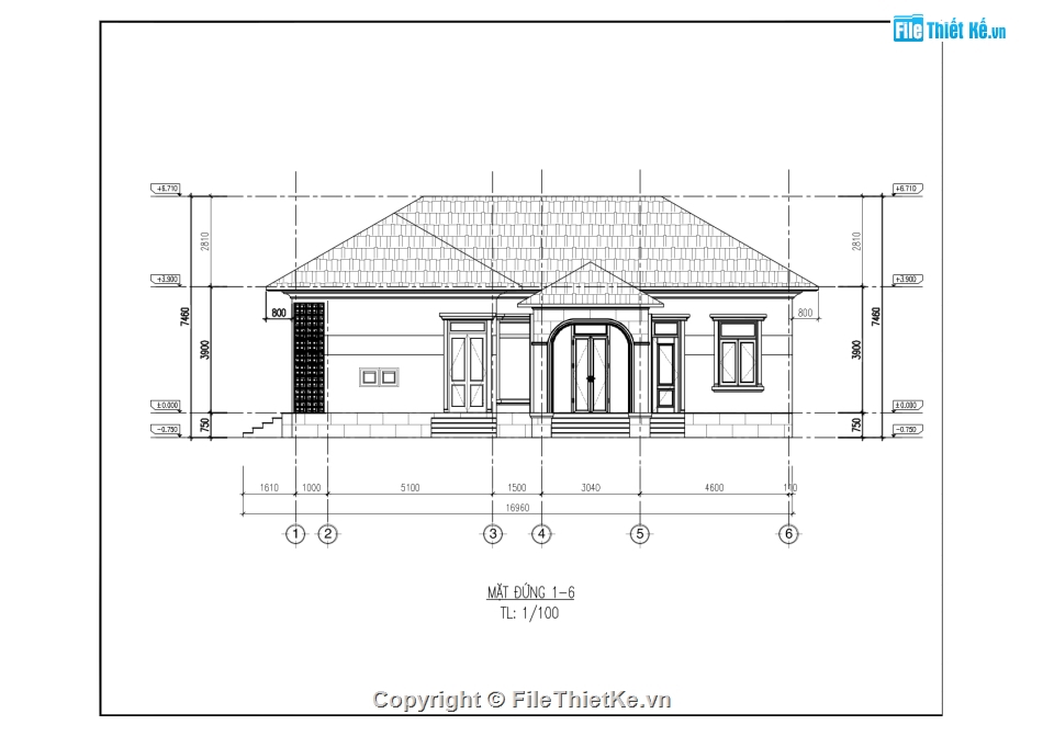 nhà cấp 4 đẹp,mẫu nhà cấp 4 đẹp,hồ sơ nhà cấp 4,nhà cấp 4 9.54x15.46m