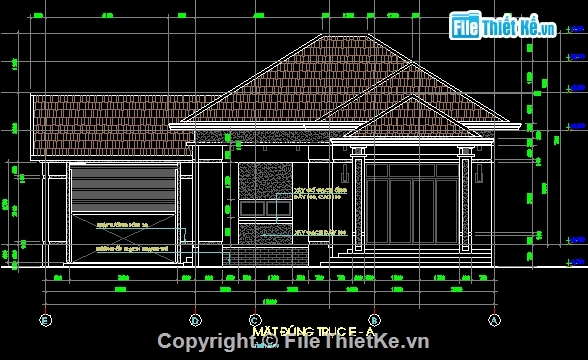 Bản vẽ,nhà cấp 4,kiến trúc nhà cấp 4,nhà mái thái,kiến trúc nhà,Nhà mái thái cấp 4