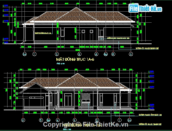 Bản vẽ,nhà cấp 4,kiến trúc nhà cấp 4,nhà mái thái,kiến trúc nhà,Nhà mái thái cấp 4