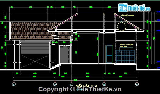 Bản vẽ,nhà cấp 4,kiến trúc nhà cấp 4,nhà mái thái,kiến trúc nhà,Nhà mái thái cấp 4