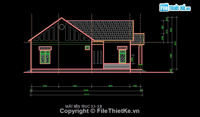 Bản vẽ nhà cấp 4,Bản vẽ nhà cấp 4 mái thái,nhà cấp 4 mái thái 9x17m,thiết kế nhà cấp 4