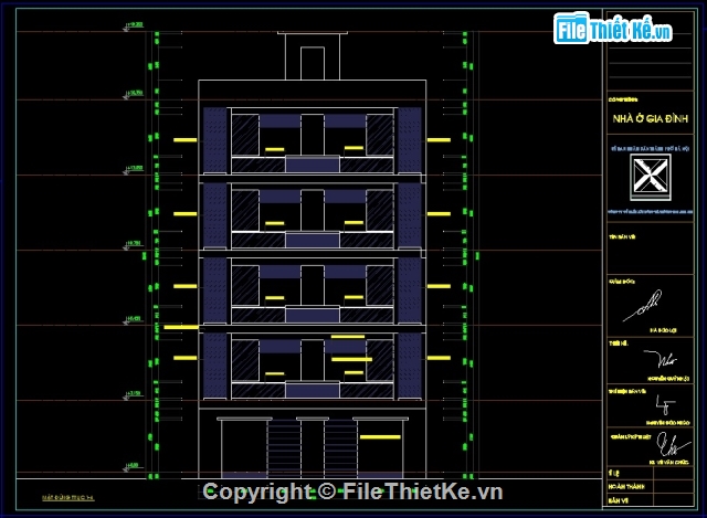 Bản vẽ nhà cho thuê 6 tầng,Bản vẽ nhà phố 6 tầng KT 5x10m,Bản vẽ nhà cho thuê 6 tầng kích thước 5x10m,file cad nhà 6 tầng