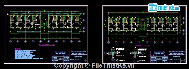 bản vẽ nhà công vụ 9x35m,bản vẽ nhà công vụ,file cad nhà công vụ
