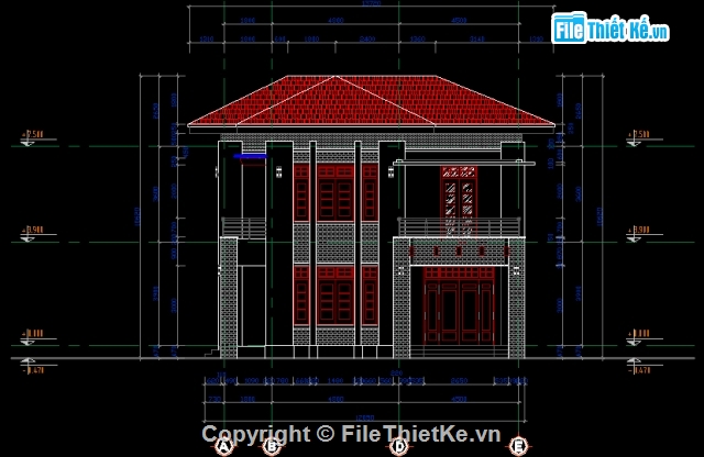 Nhà dân 2 tầng,Nhà 2 tầng,bản vẽ 2 tầng,biệt thự 2 tầng