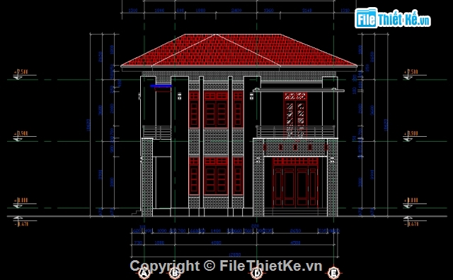 kiến trúc 2 tầng,nhà dân 11.5x12m,phối cảnh nhà 2 tầng