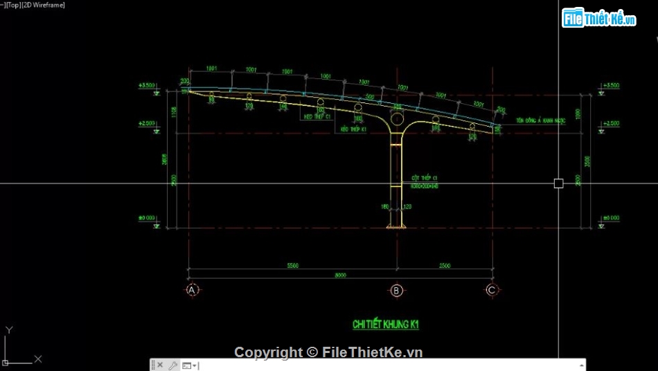 nhà xe,nhà để xe 8x25m,bản vẽ nhà để xe 8x25m