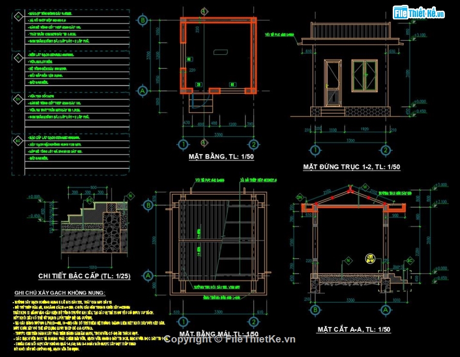 nhà bảo vệ,nhà để xe,Bản vẽ