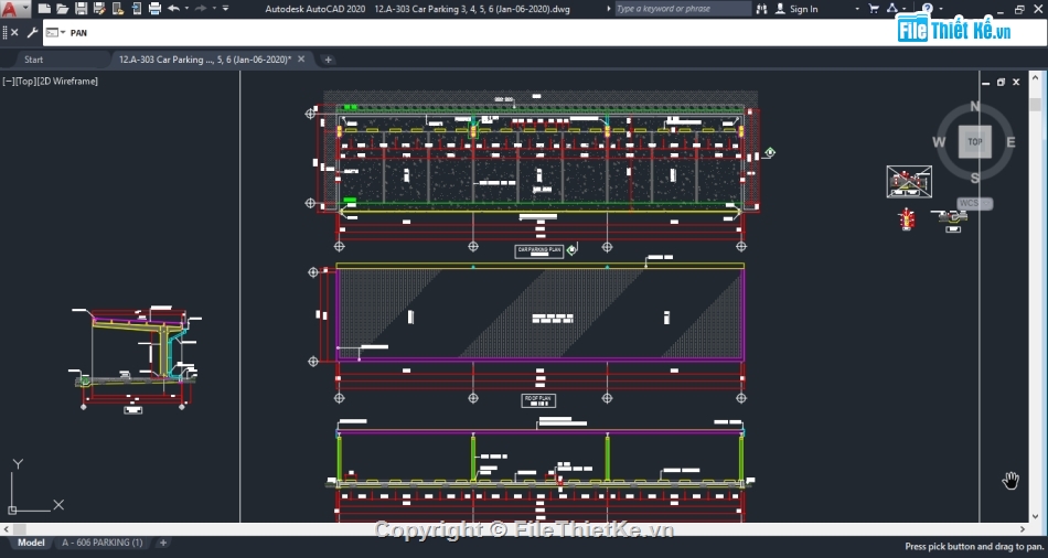 Nhà để xe ô tô,file cad nhà để xe ô tô,nhà để xe ô tô kích thước 22.8x5.5m