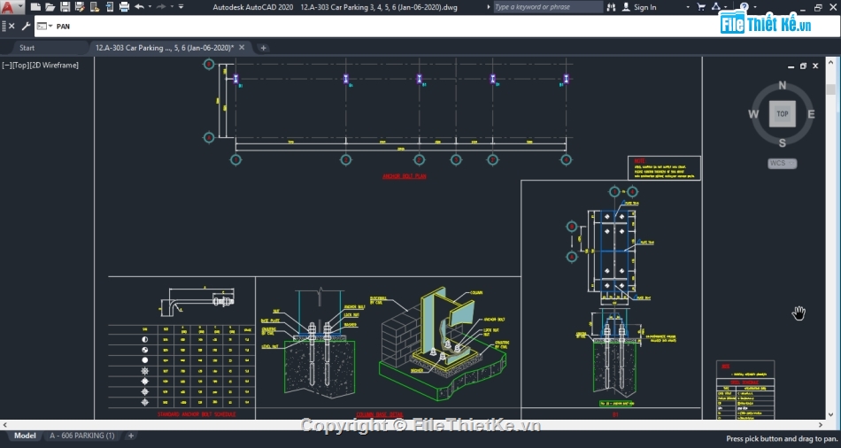 Nhà để xe ô tô,file cad nhà để xe ô tô,nhà để xe ô tô kích thước 22.8x5.5m