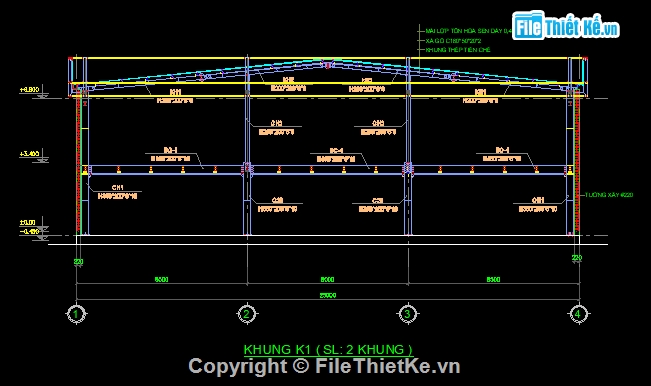 nhà điều hành 25x27m,nhà điều hành 2 tầng,Bản vẽ nhà thép,file cad nhà điều hành