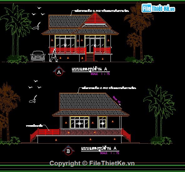 nhà hàng,Bản vẽ nhà phố,bản vẽ nhà hàng,mẫu nhà hàng thái lan