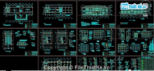 Thư viện 2 tầng 8x29.7m,nhà hành chính 2 tầng,Thư viện trường học,bản vẽ thư viện hành chính