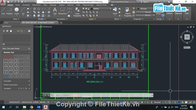 Trường mầm non 2 tầng,bản vẽ trường học 2 tầng,trường mầm non 2 tầng 17.82x36m,thiết kế trường mầm non 2 tầng