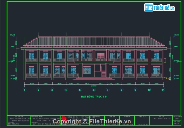 Trường mầm non 2 tầng,bản vẽ trường học 2 tầng,trường mầm non 2 tầng 17.82x36m,thiết kế trường mầm non 2 tầng