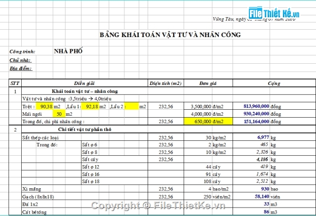 bản vẽ nhà 2 tầng,nhà 2 tầng mái thái,nhà 2 tầng hình L,nhà 7.5 x 13m