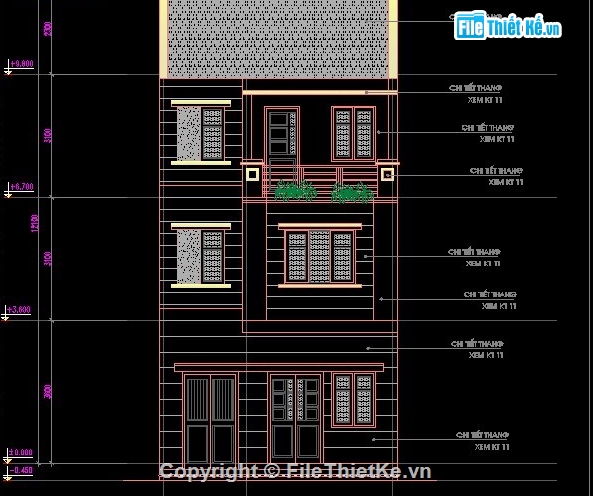 bản vẽ 3 tầng,nhà lô phố 3 tầng,nhà kích thước 6 x 8.6m